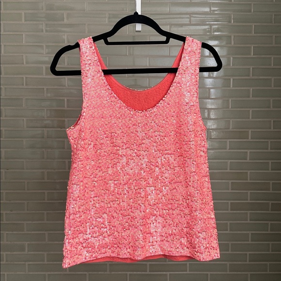 J. Crew Pink Sequin Tank Top - Picture 2 of 4